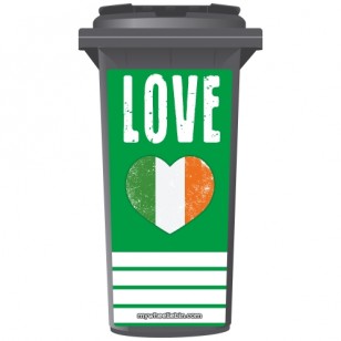 Love Ireland Heart Wheelie Bin Sticker Panel